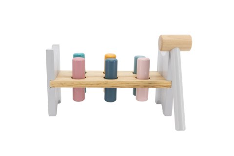 VIGA PolarB Drewniana Ławeczka Przebijanka Wbijanka z Młotkiem - Montessori