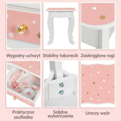 WOOPIE GREEN Drewniana Toaletka z Lustrem i Akcesoriami