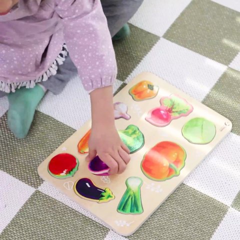 CLASSIC WORLD Drewniana Układanka Montessori Warzyw