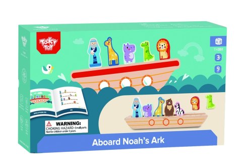 TOOKY TOY Drewniana Układanka Łamigłówki dla Dzieci Noe i Zwierzęta