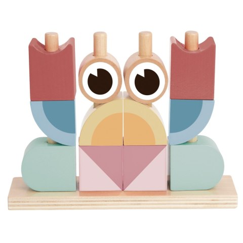 TOOKY TOY Krab Układanka Drewniana Stosy Klocki Bloki Pastelowy