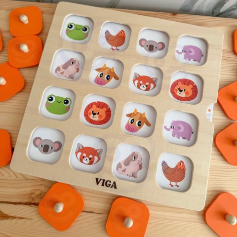 Viga Memory Gra Pamięciowa Zgadnij Obrazki 10 Kart Montessori