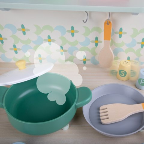 CLASSIC WORLD Drewniana Kuchnia XXL Wielofunkcyjna z Pralką i Akcesoriami