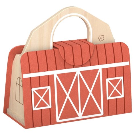 TOOKY TOY Drewniana Składana Farma w Walizce ze Zwierzątkami