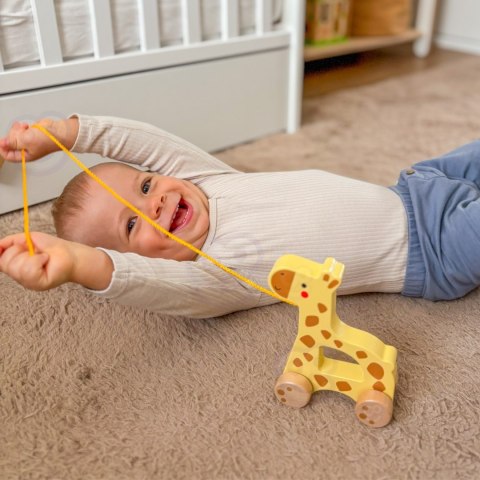 TOOKY TOY Żyrafka do Ciągnięcia Drewniany