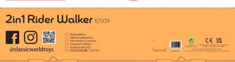 CLASSIC WORLD Drewniany Jeździk MONTESSORI Pchacz 2w1