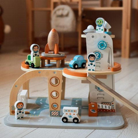 TOOKY TOY Drewniany Kosmiczny Parking Stacja Kosmiczna