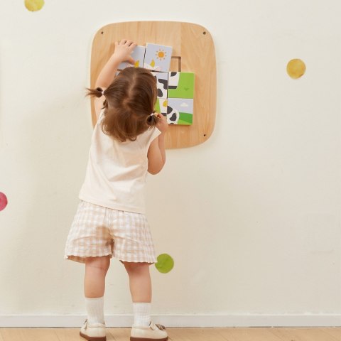 VIGA Drewniana Tablica Manipulacyjna Sensoryczna Układanka Obrazkowa