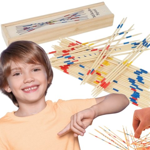 WOOPIE Drewniane Bierki Mikado w Pudełku 41 el.