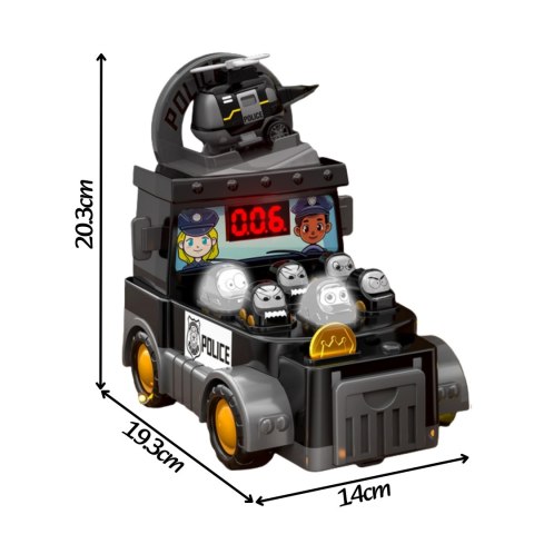 WOOPIE Gra Zręcznościowa Uderz Młotkiem Wbijak Wóz Policyjny z Akcesoriami