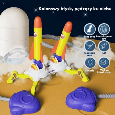 WOOPIE Podwójna Wyrzutnia Rakiet Piankowych 6 szt.