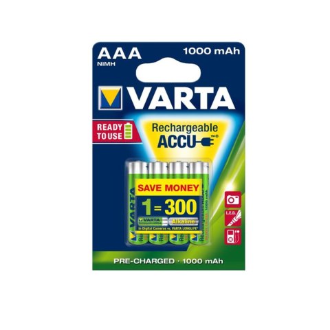 4x akumulator R-03 R03 AAA 1000mAh Varta Ready2use
