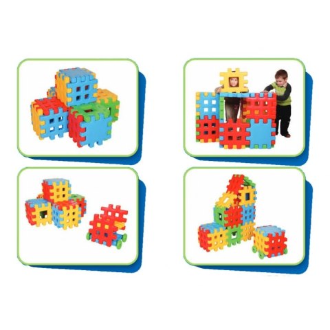 Klocki EDUKACYJNE Wafle DOM Ogrodzenie DOMEK NOVA