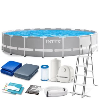 Basen ogrodowy stelażowy 610 x 132 cm zestaw 12w1 INTEX 26756