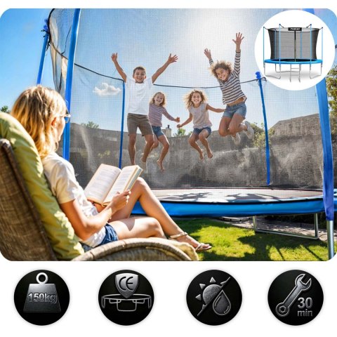 Trampolina ogrodowa 10ft/312cm z siatką wewnętrzną i drabinką