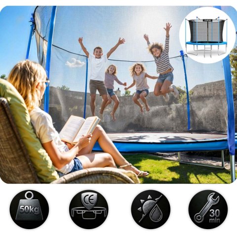 Trampolina ogrodowa 6ft/183cm z siatką wewnętrzną i drabinką