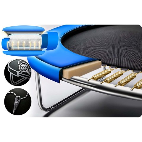 Trampolina ogrodowa 8ft/252cm siatka wewnętrzna i drabinką