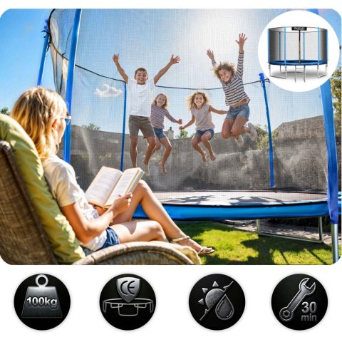 Trampolina ogrodowa 8ft/252cm siatka zewnętrzna i drabinką