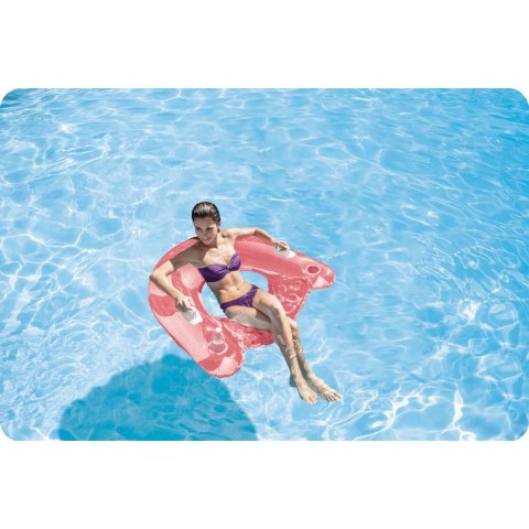 Fotel do pływania z uchwytami 147 x 99 cm różowy INTEX 58859