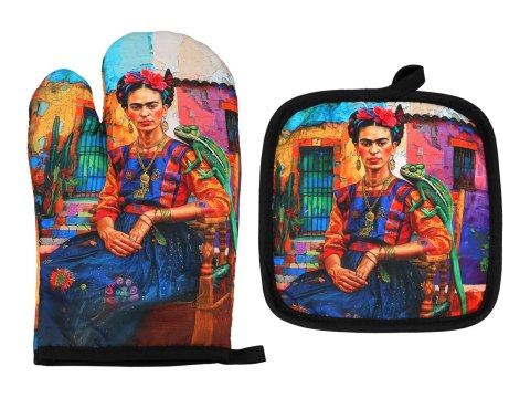 Kpl. Łapka i rękawica kuchenna - F. Kahlo, Autoportret (CARMANI)