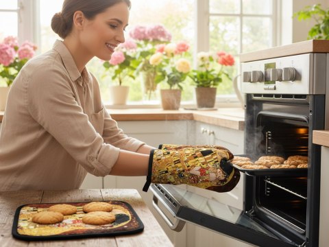 Kpl. Łapka i rękawica kuchenna - G. Klimt, Pocałunek i Drzewo życia (CARMANI)