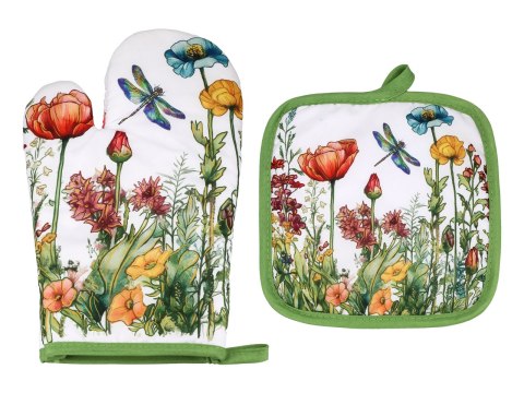 Kpl. Łapka i rękawica kuchenna - L. Lozano, Kwiaty polne (CARMANI)