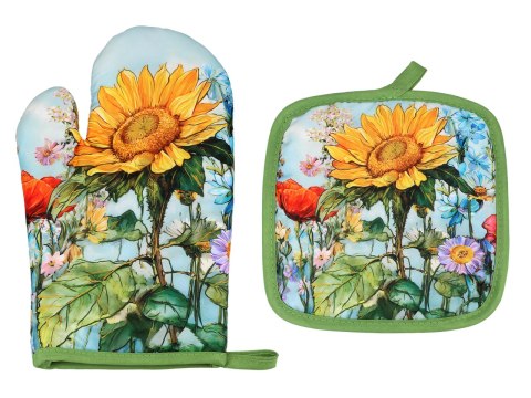 Kpl. Łapka i rękawica kuchenna - L. Lozano, Kwiaty polne (CARMANI)