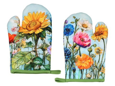 Kpl. Łapka i rękawica kuchenna - L. Lozano, Kwiaty polne (CARMANI)