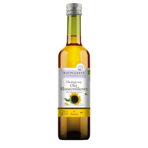 OLEJ SŁONECZNIKOWY TŁOCZONY NA ZIMNO BIO 500 ml - BIO PLANETE