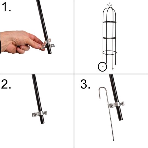Pergola ogrodowa LUARO kolumnowa słup kolumna dzwon stojak na róże kwiaty pnące metalowa 195 cm