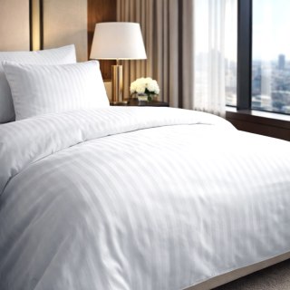 Poszewka hotelowa na zakładkę PASY 2cm biała/50x60 (promocja)