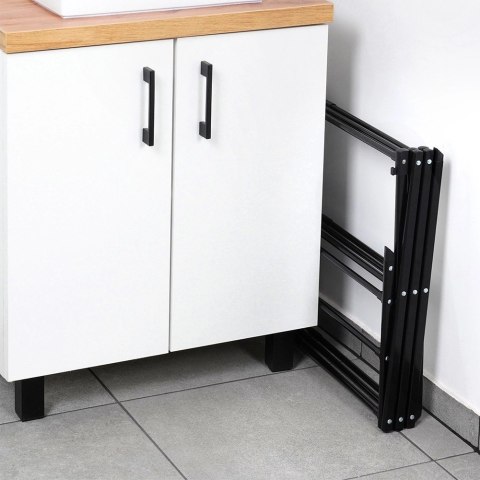 Suszarka na pranie metalowa czarna pionowa rozsuwana 44,5-75x37,5x105 cm