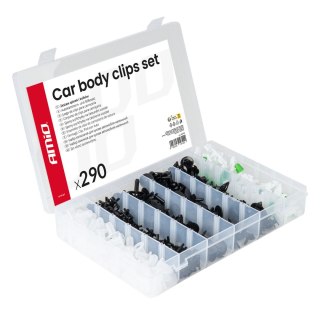 Zestaw spinek i kołków samochodowych średni 290szt. amio-04742