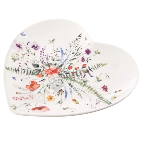 Talerz deserowy porcelanowy serce MAKI 17,5x17 cm