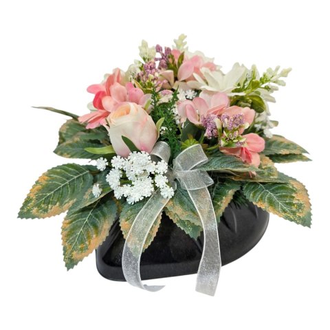 Stroik na cmentarz kompozycja kwiatowa na grób dziecka miska serce