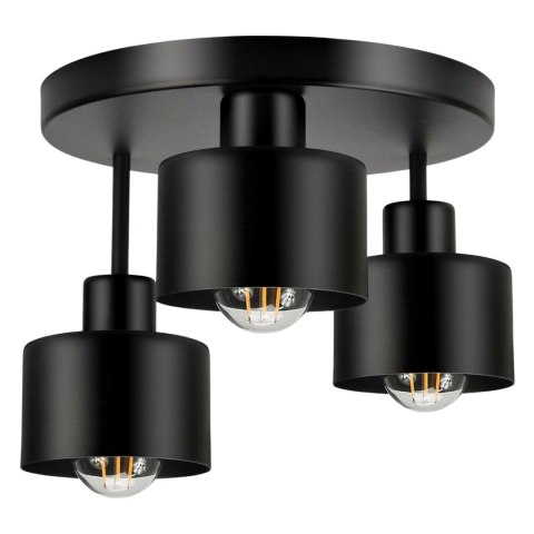 ZD177 Wisząca lampa sufitowa 3xe27 czarna