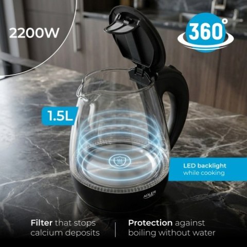 AD 1224 Czajnik szklany 1,5 l