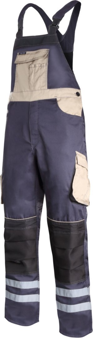 Ogrodniczki szar-czar-beż z pasami odblask., "s", ce, lahti