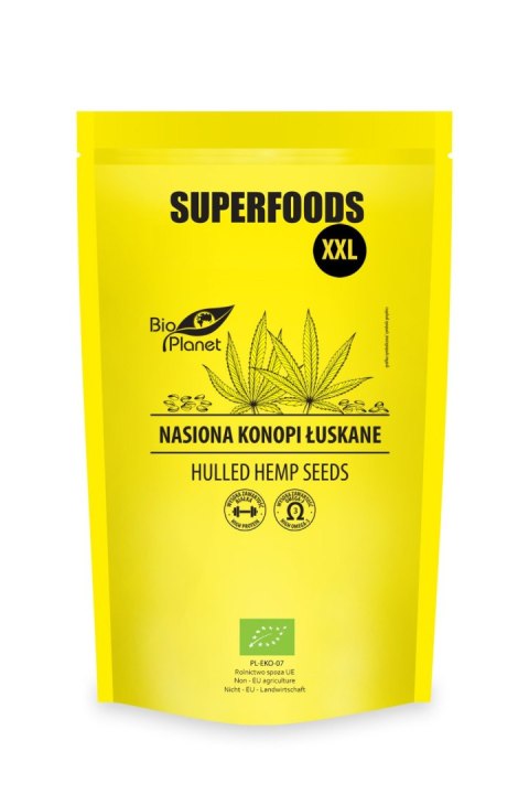 NASIONA KONOPI ŁUSKANE BIO 600 g - BIO PLANET SUPERFOODS