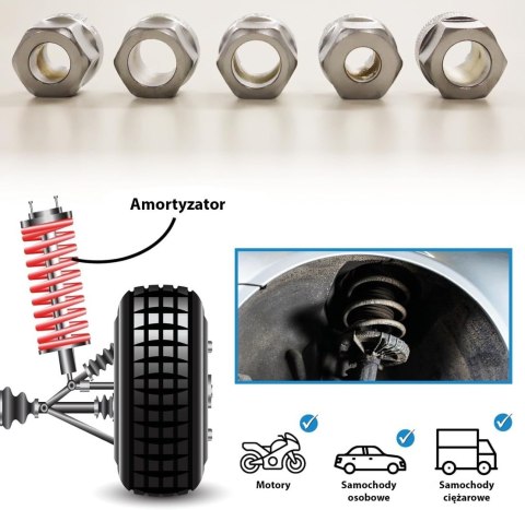 Zestaw nasadek do amortyzatorów BITUXX 5 el. 10,5-14,5 mm CrV