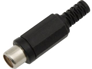 2021# Gniazdo rca na kabel czarne plastikowe 1 szt.