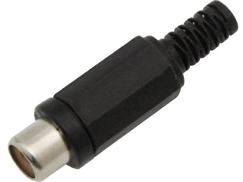 2021# Gniazdo rca na kabel czarne plastikowe 1 szt.