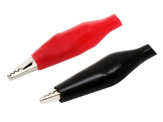 96-703# Krokodylek średni w izolacji 51mm czany/czerwony 2 szt.