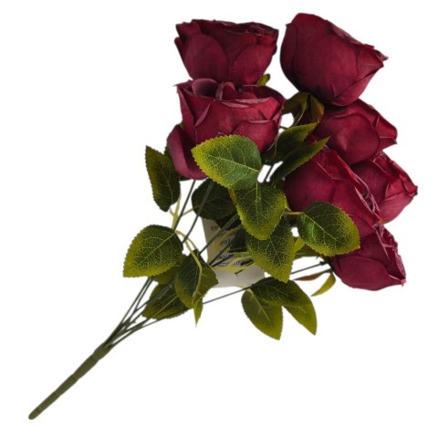 Bukiet róż do flakonu róże bordowe sztuczne kwiaty do kompozycji