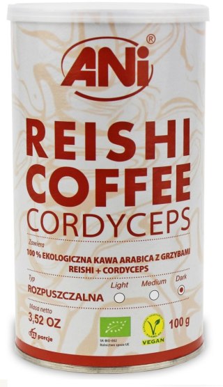 KAWA ROZPUSZCZALNA ARABICA Z REISHI I CORDYCEPS BIO 100 g - ANI