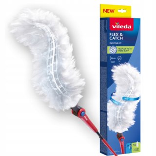 Miotełka do kurzu Vileda Flex&Catch, Z długą rączką, 1 wkład w zestawie, Zabezpieczenie przed zsuwaniem, Elastyczna główka, 1794