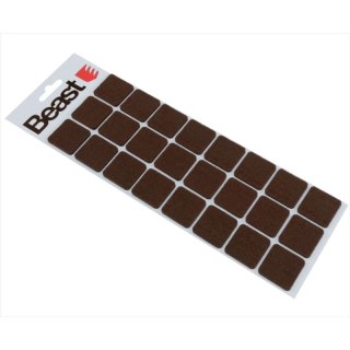 Podkładki filcowe pod meble samoprzylepne 28x28mm 24 szt brązowe kwadratowe