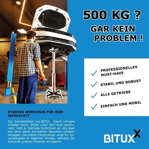 Podnośnik stojak do silników i skrzynie biegów do 500kg 105-185cm Czerwony