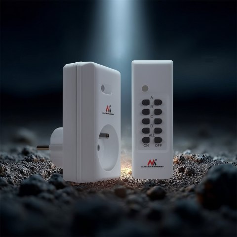 Gniazdko sterowane pilotem Maclean, wewnętrzne, programowalne, bateria do pilota, MCE151