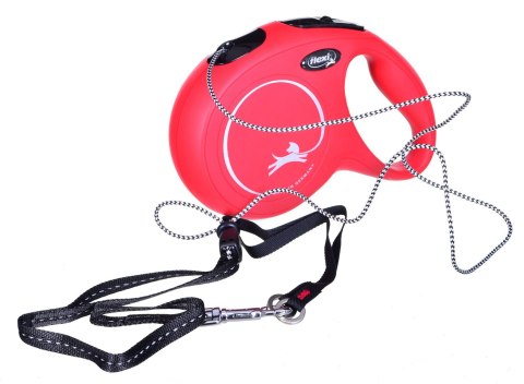 Smycz flexi automatyczna New Classic S linka 8 m - dla psa do 12 kg, kolor czerwony